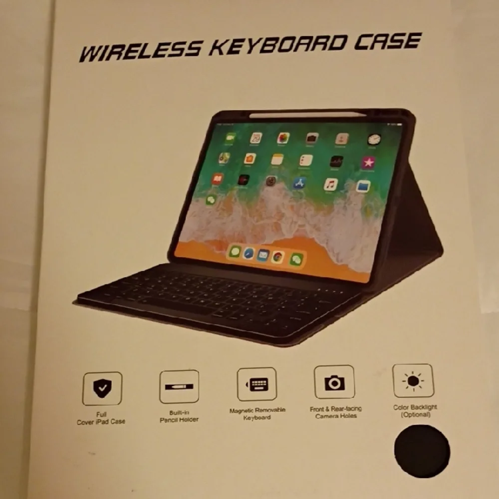 Slim Wireless Keyboard Case for Tablet - Black